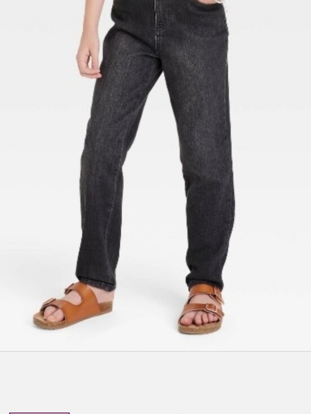 Cat & Jack Men's Straight Jeans in Washed Black